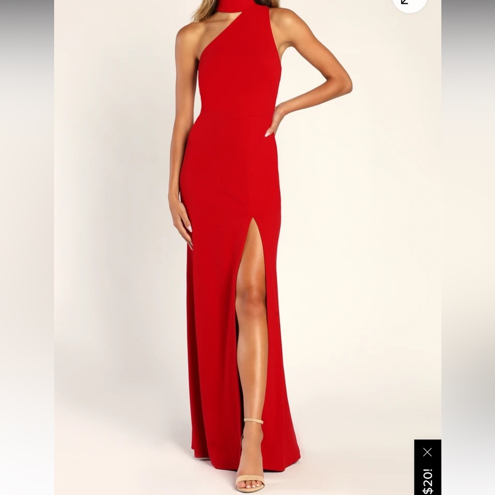 Lulu's Red Asymmetrical Dress